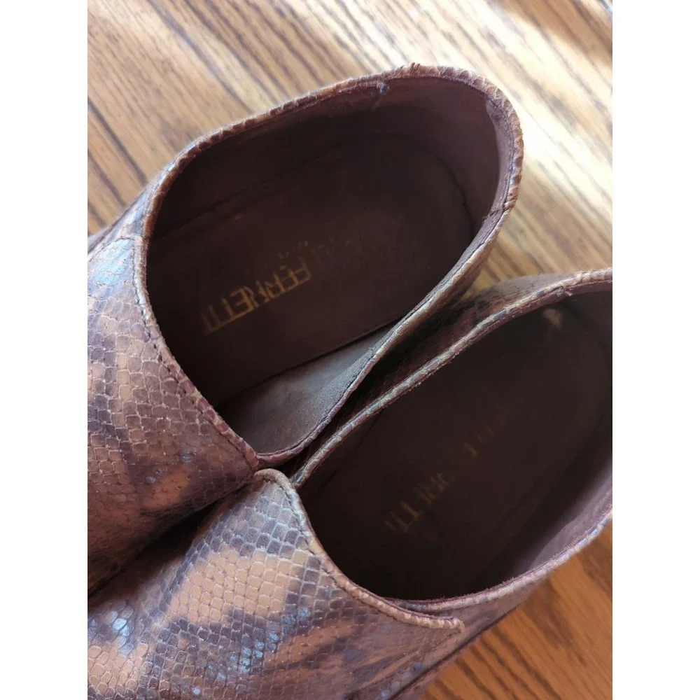 Mens Marco Ferretti Business Casual Slip On Shoes Size 44 Snake Embossed Leather